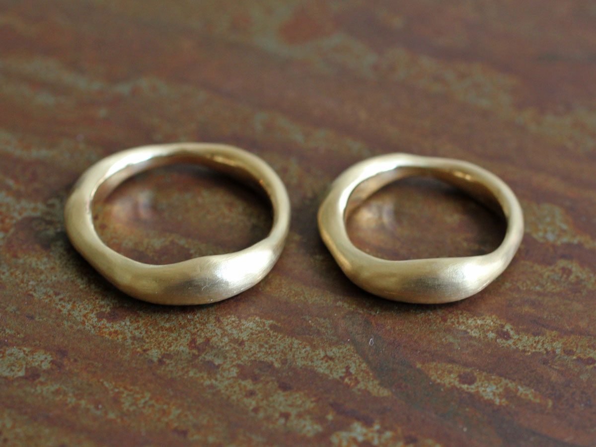14金　粘土 結婚指輪