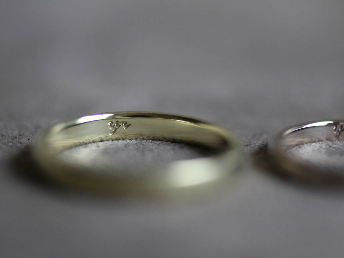 オリジナルの刻印を入れた結婚指輪